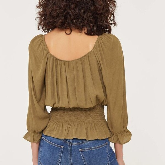 Button Peplum Top - Picture 2 of 6